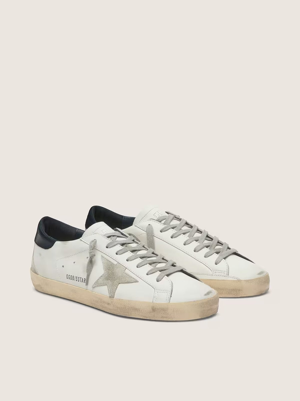 Golden Goose Men's Super-Star with suede star and blue heel tab