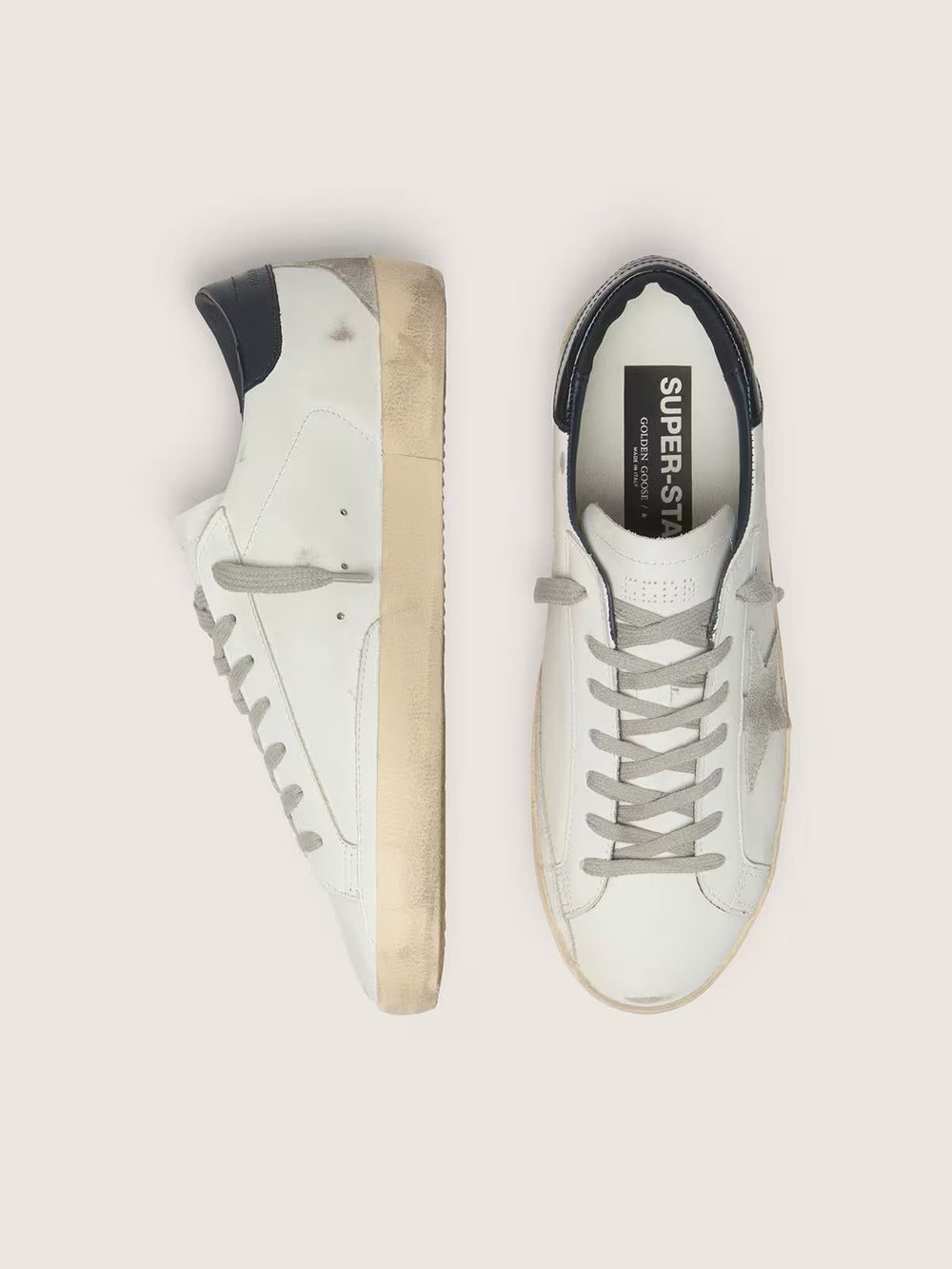 Golden Goose Men's Super-Star with suede star and blue heel tab